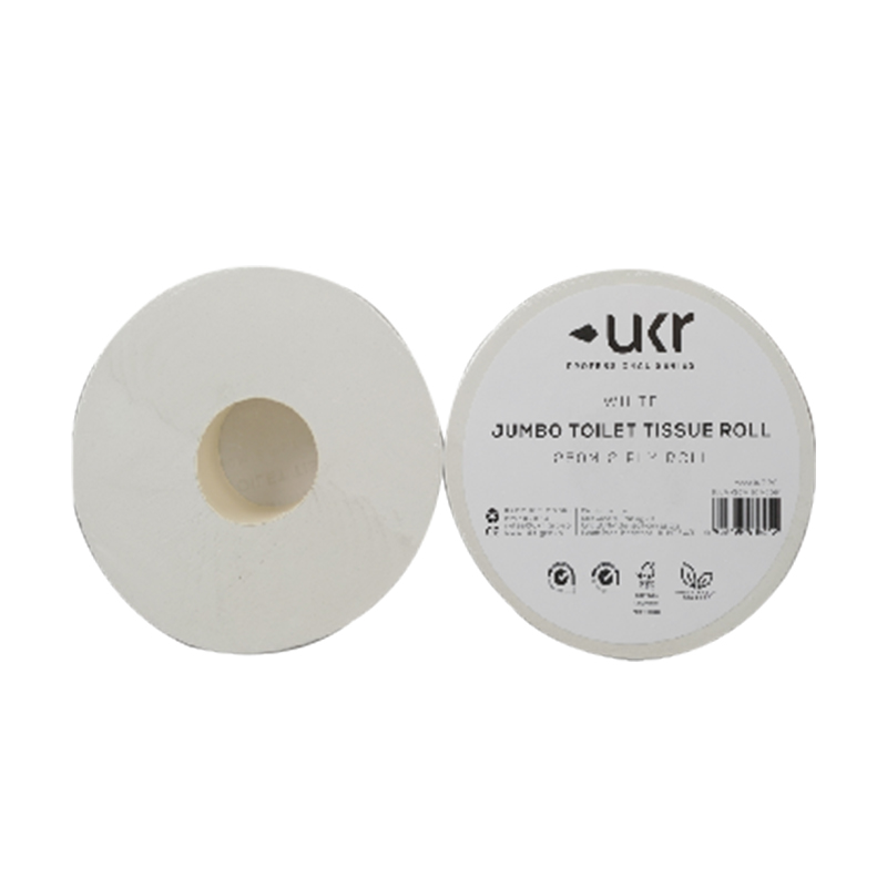 Large roll of white soft coreless toilet paper